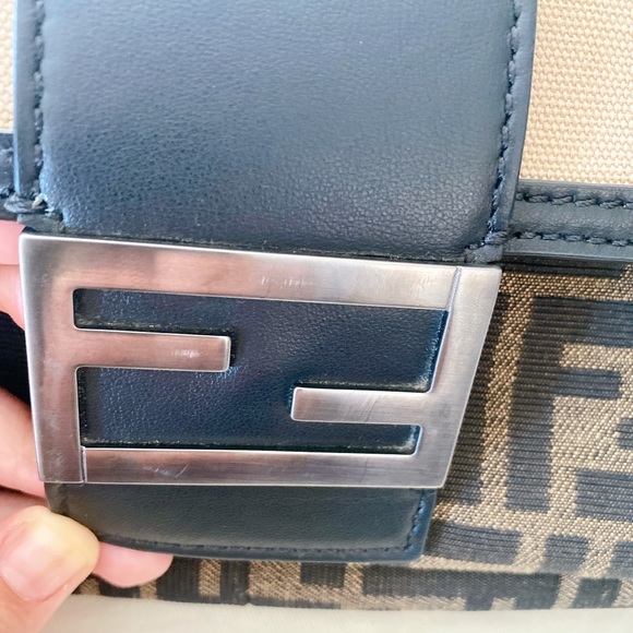 Fendi Baguette Jacquard FF Logo Canvas Convertible Crossbody Belt Bag - Picture 8 of 16